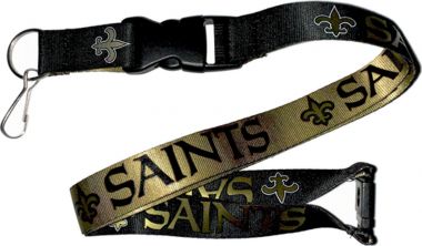 New Orleans Saints NFL 2-Tone Black/Wheat Lanyard with Detachable Buckle