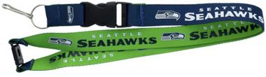 Seattle Seahawks NFL 2-Tone Navy Blue/Green Lanyard with Detachable Buckle