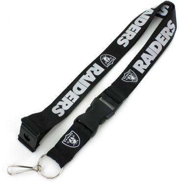 Las Vegas Raiders NFL Black Logo Lanyard with Detachable Buckle 