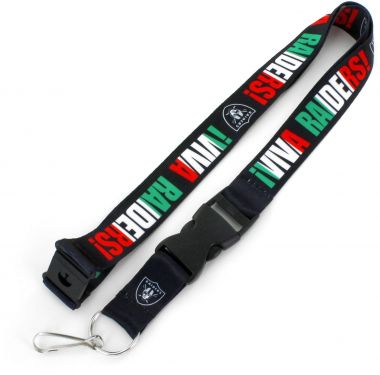 Las Vegas Raiders NFL Black Logo Lanyard with Detachable Buckle (Viva Raiders)