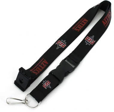 San Diego State Aztecs SDSU NCAA Black/Red Lanyard with Detachable Buckle