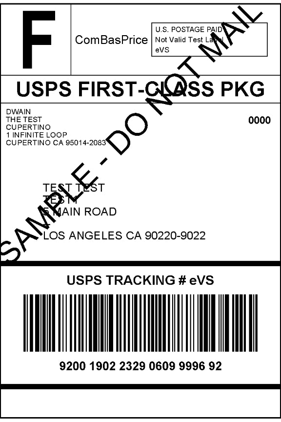 First Class Shipping Label For 2 Hats Within the United States